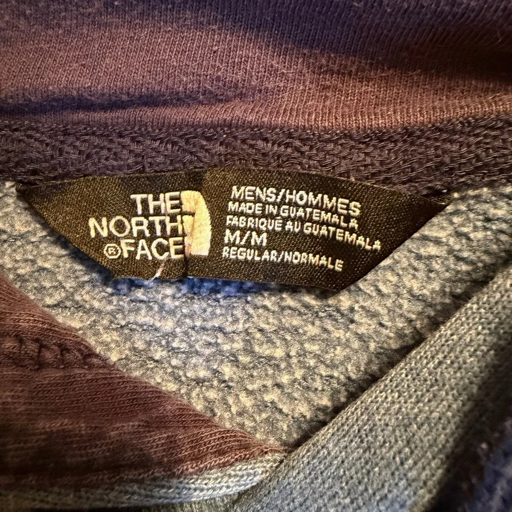 The North Face Mens Blue Heathered Logo Pullover Hoodie Sweatshirt Medium M